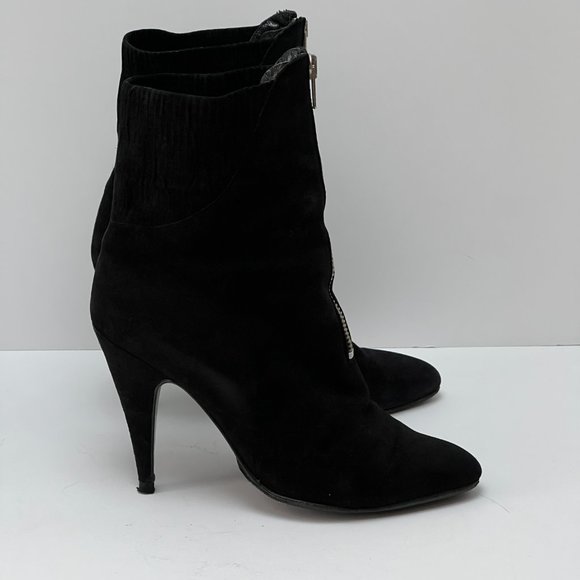 Xavier Danaud Italian Black Leather Boots Size 38 Italy Zipper Zip Up US 7 - Picture 5 of 11